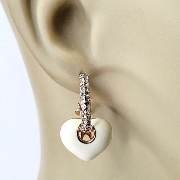 Small Heart Shaped Crystal Earrings - Picture 6 of 9